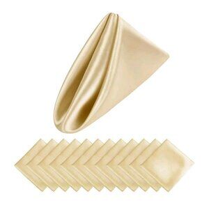 Aneco 12 Pieces Satin Napkin Square 20 x 20 Inches Dinner Napkins Weddings Party